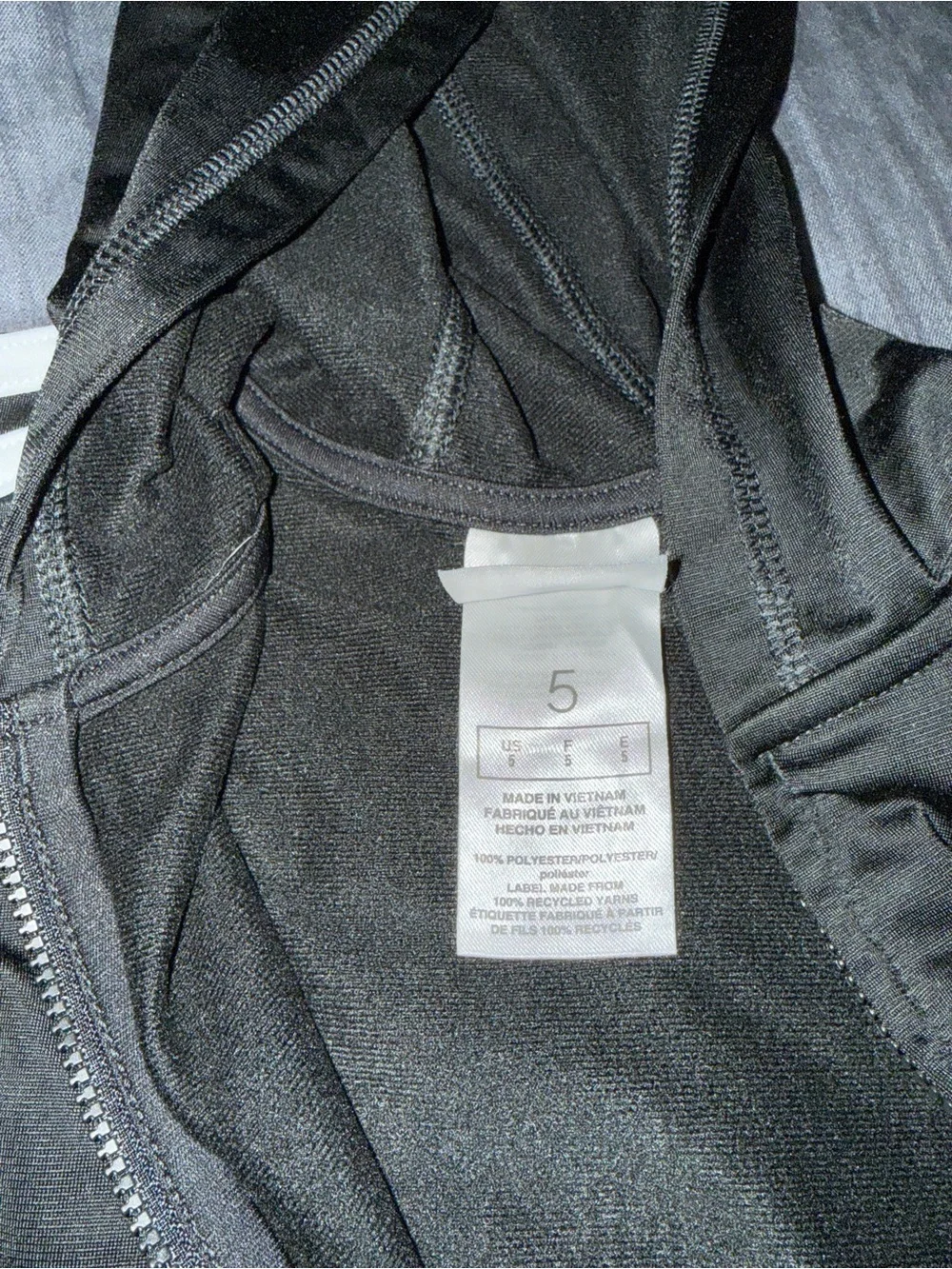 Adidas Black Tracksuit Jacket & Pants with White Stripes  SIZE 5